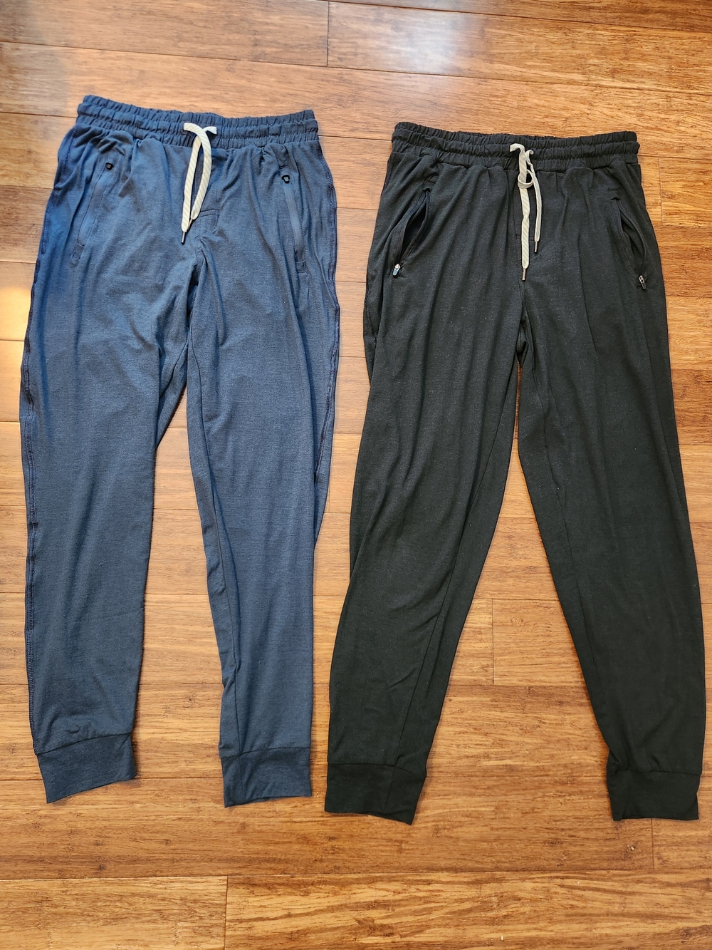 Royal Class Set Of 2 Men's Soft Jogger Pants With Cuff Blue & Black, Large